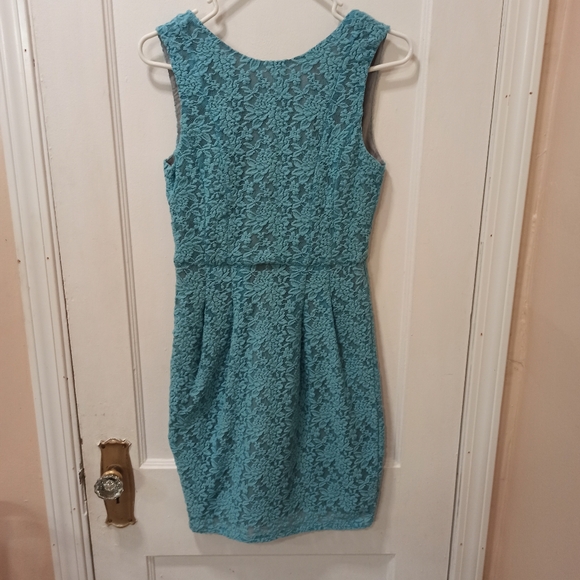 Darling Dresses & Skirts - Darling Dress Aqua Lace Blue Floral small Back Zip Up